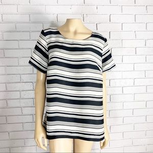 Loft Women’s Striped Short Sleeved Blouse